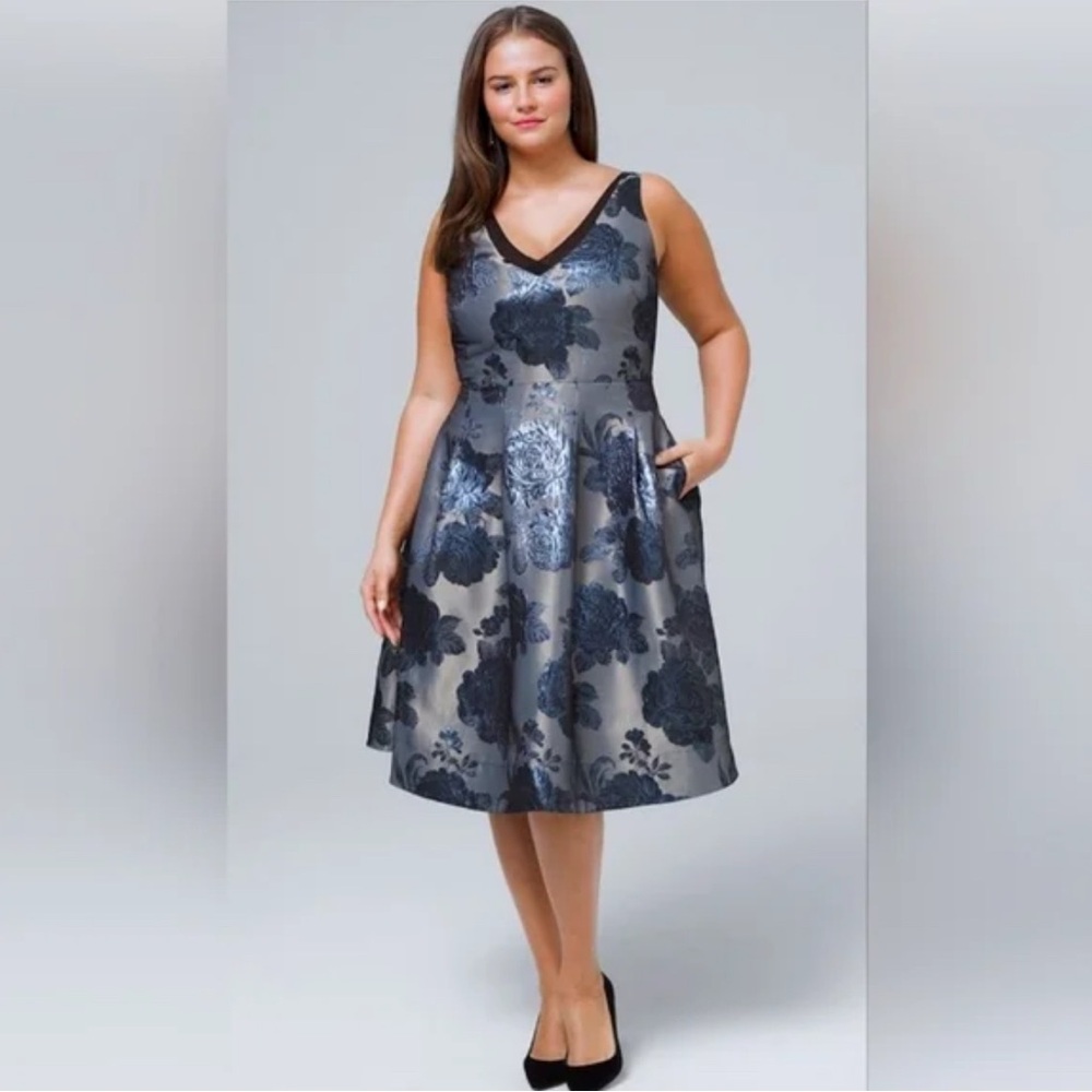 White House Black Market Metallic Jacquard Dress